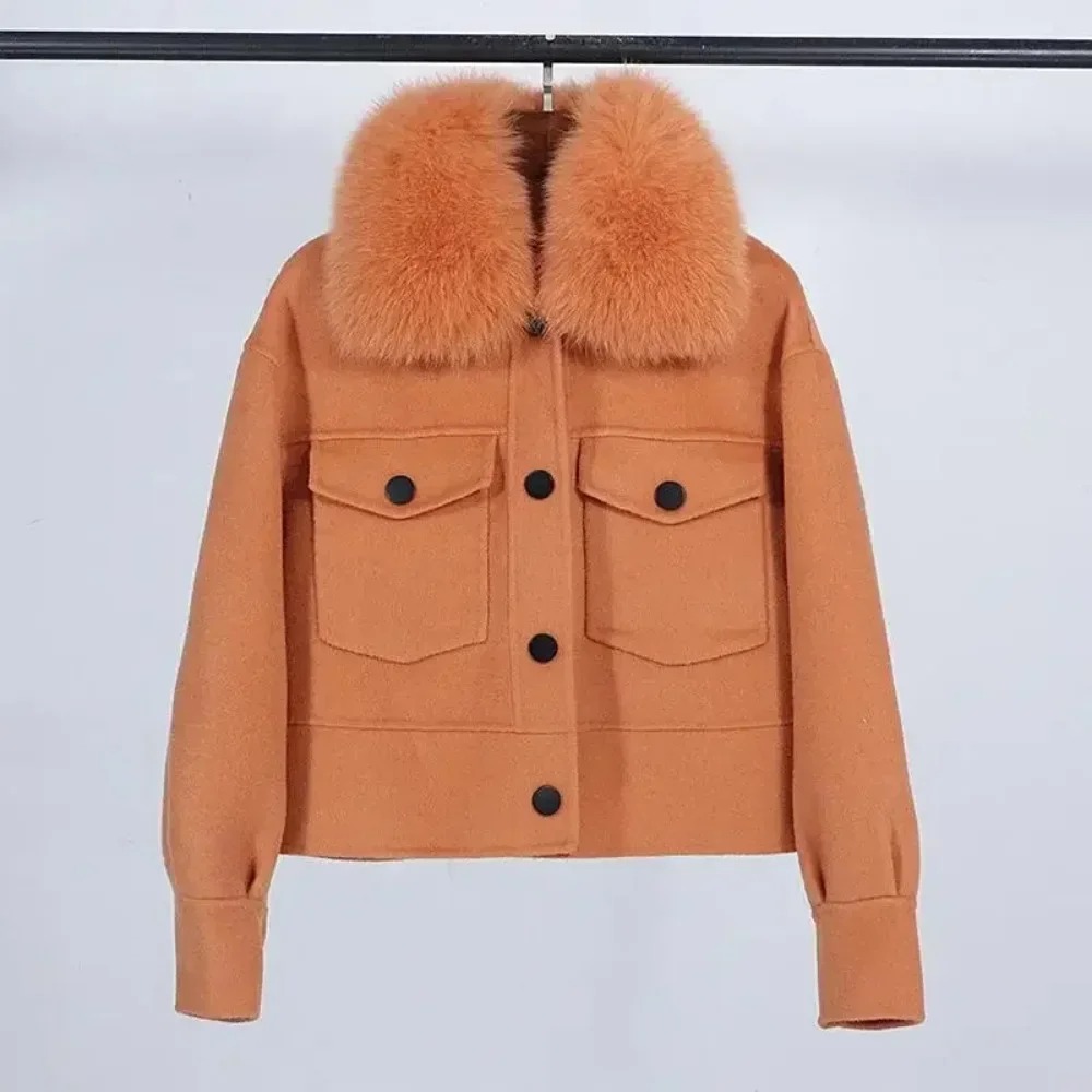 Wool Coat Peacoat - Cappotto di pelliccia da donna di