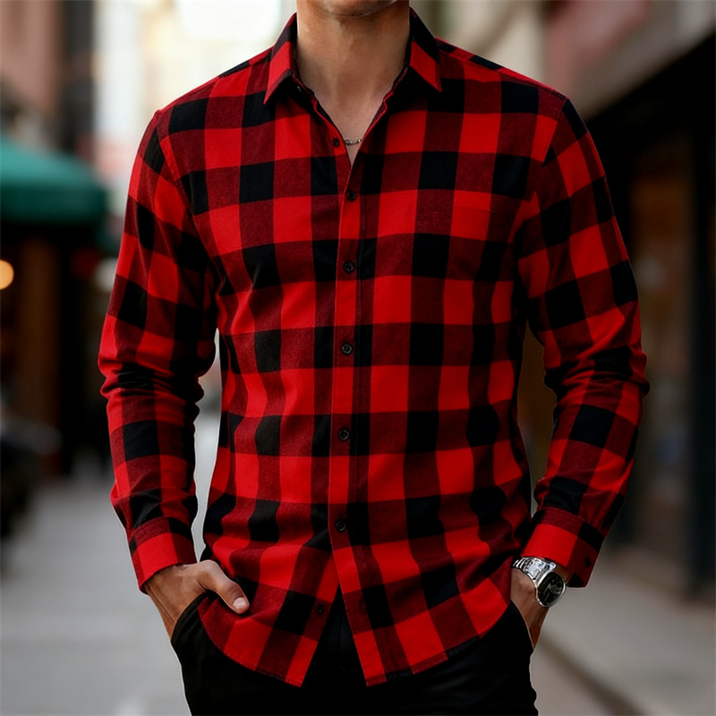 Flannel Shirt Lined - Camicia Classica da Uomo a Quadri