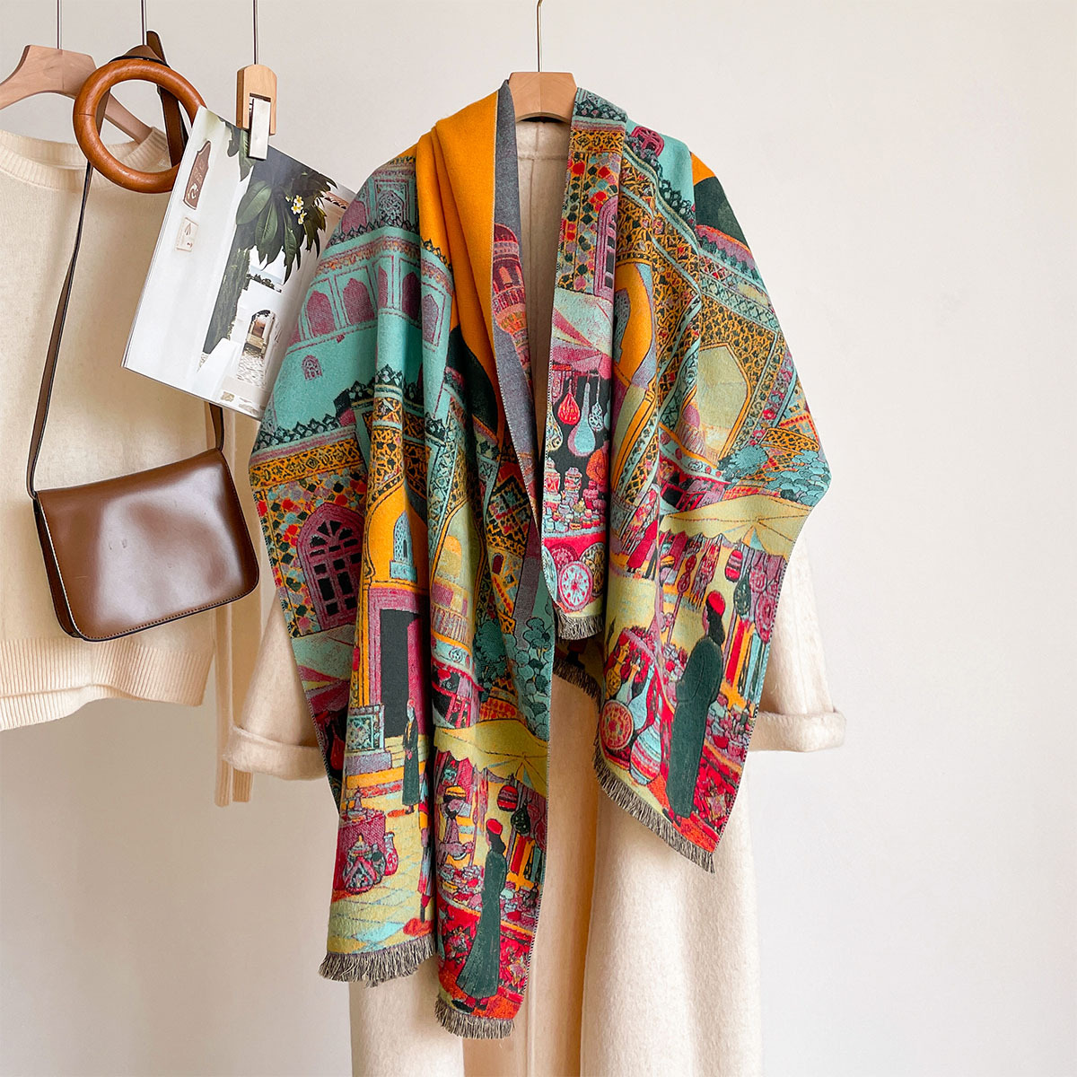 Shawl Wrap Winter - Sciarpa da Donna in Imitazione Cashmere,