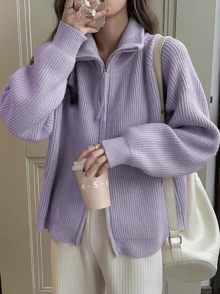 Wool Coat Peacoat - Cardigan in Maglia da Donna Autunno