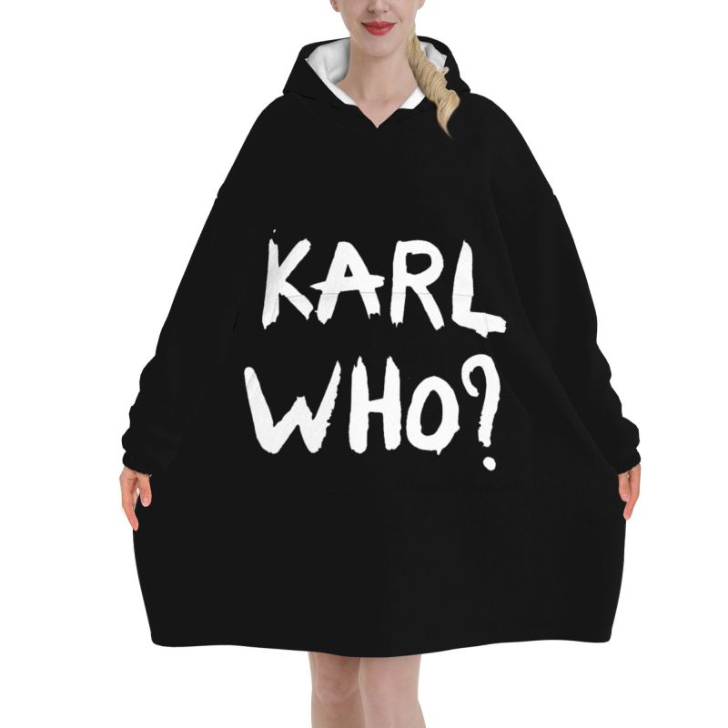 Sherpa Hoodie Fleece - Felpa Coperta Indossabile Karl Who Slogan